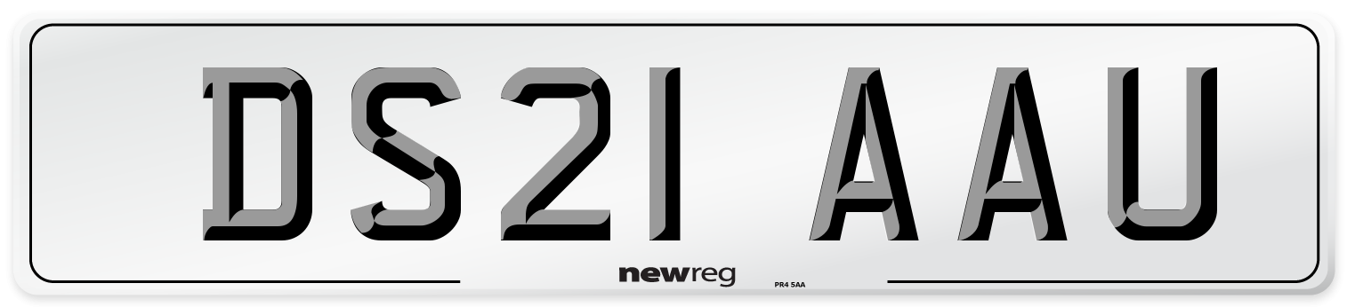 DS21 AAU Number Plate from New Reg
